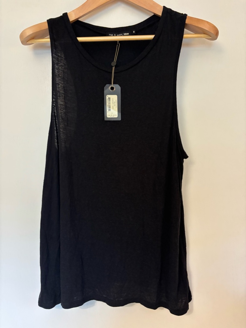 Rag & Bone Black Racerback Scoop Concert Tank Festival Timeless Soft Minimalist - Picture 8 of 10